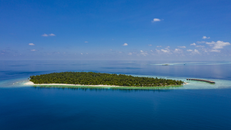 blue, shoreline, beach, islet, island, sea, azure sky, water, plant, atoll, idyllic, non-urban scene, horizon over water, tree, sky, lake, tranquil scene