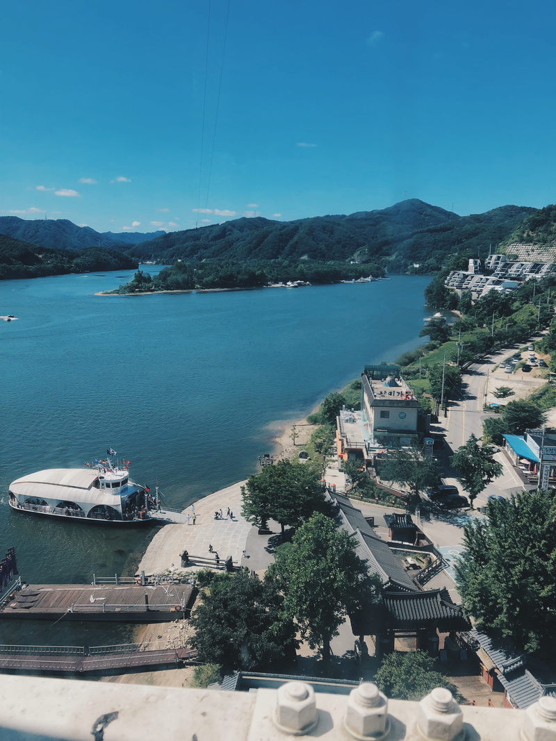 shoreline, high angle view, yacht, sea, architecture, built structure, korea, islet, ocean, seoul, bay, town, land, aerial, boat, no people, waterfront