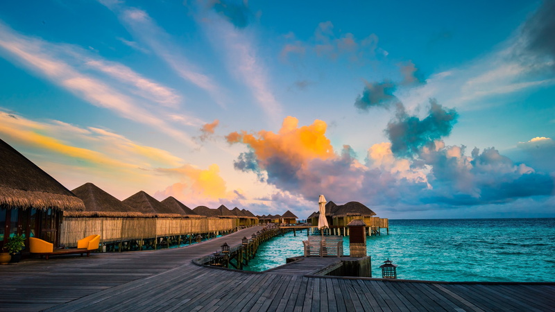 land, cloud - sky, travel destinations, wooden, resort, tranquil scene, scenics - nature, beach, direction, building exterior, nature, 4K, outdoors, tranquility