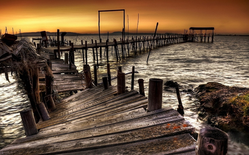 wood - material, jetty, 720P, sunset, beauty in nature, land, wood, scenics - nature, outdoors, tranquility, sea, no people, tranquil scene, post, sky