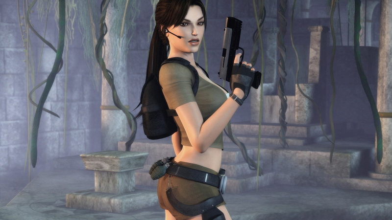 Tomb Raider, three quarter length, 1080P, Tomb Raider: Legend, beautiful woman, indoors, Lara Croft, young adult, young women, side view, real people