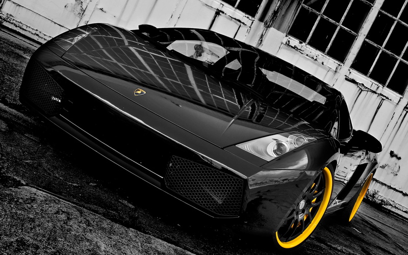 gallardo, lamborghini, cars, black, forged, 2K