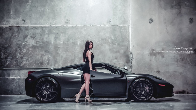 black, wheels, cars, ferrari, 720P, italia, modified, brixton, 458, forged