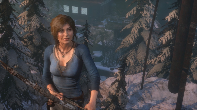 portrait, outdoors, waist up, adult, women, Rise of the Tomb Raider, neck, standing, day, shirt, casual clothing, young women, sitting, one person, looking at camera