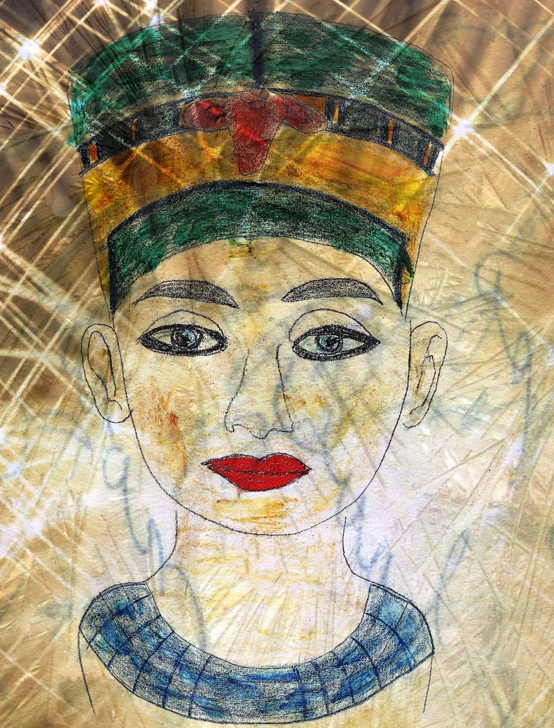 digital composite, egypt, art and craft, women, human face, lifestyles, pharaonic, multi colored, one person, paint, young women, leisure activity, bust