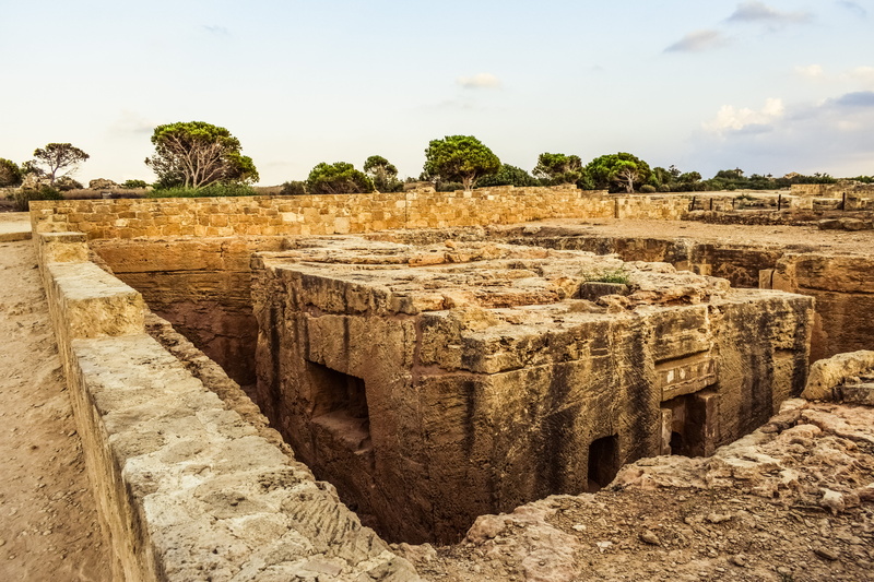 nature, tree, solid, no people, archaeology, the past, cloud - sky, tombs of the kings, wall, historic, old ruin, travel destinations, ancient, day, old