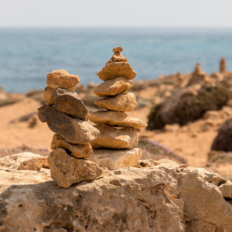 horizon, no people, balance, solid, nature, water, cypress, outdoors, beach, archaeological, sky, paphos, sea, scenics - nature, tranquility, rock, pebble