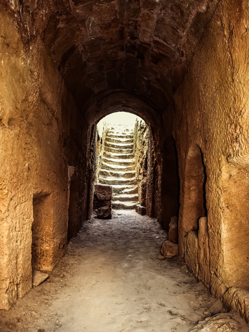 wall - building feature, diminishing perspective, arcade, arch, built structure, no people, old, stone wall, archaeological, paphos, historic, building