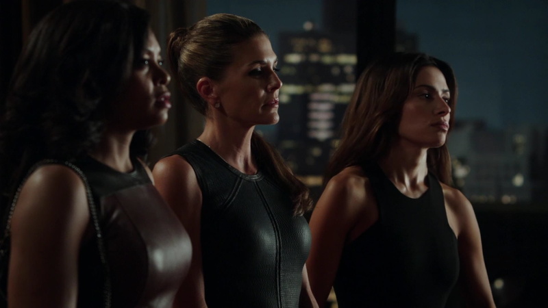 young women, indoors, nightlife, hairstyle, Person Of Interest, friendship, watching, looking, togetherness, Sarah Shahi, focus on foreground, TV Show