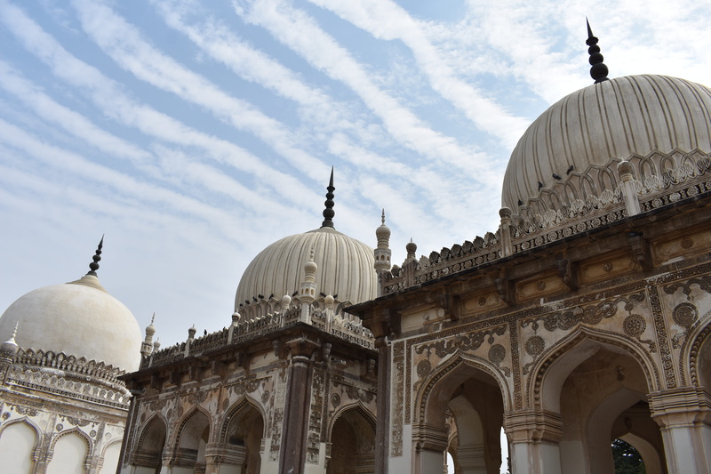 built structure, outdoors, sky, no people, nature, architecture, qutb shahi tombs, history, city, belief, india, the past, tombs, building exterior, asia