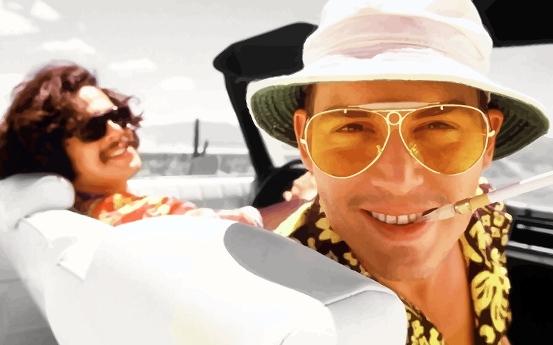 fear and loathing in las vegas johnny depp, emotion, smiling, fashion, young adult, headshot, happiness, mode of transportation, females, togetherness