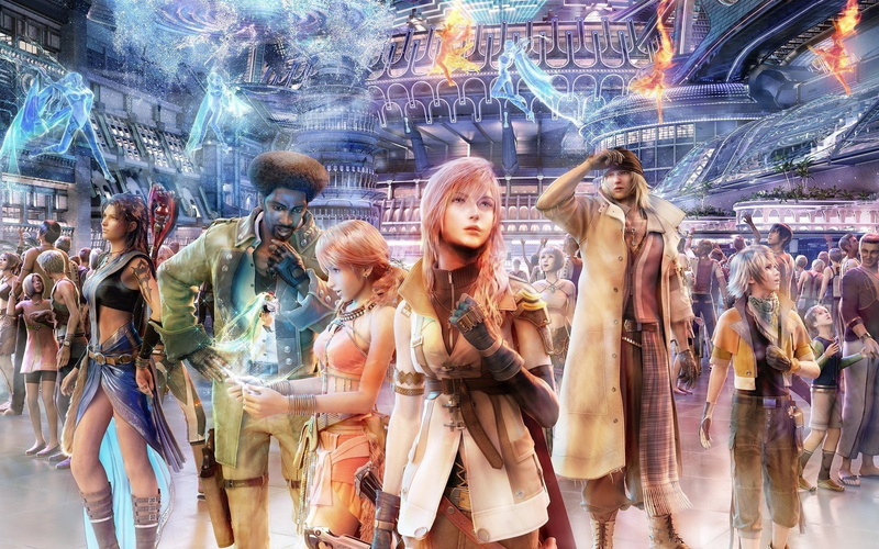 real people, Final Fantasy XIII, Lightning (Final Fantasy), lifestyles, crowd, beautiful woman, fun, emotion, young women, large group of people, adult