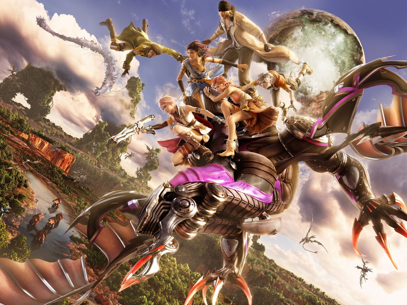 architecture, 5K, cloud - sky, day, nature, sculpture, human representation, male likeness, no people, female likeness, low angle view, outdoors, claire farron snow villiers oerba dia vanille oerba yun fang hope estheim sazh katzroy final fantasy xiii final fantasy video games eidolon