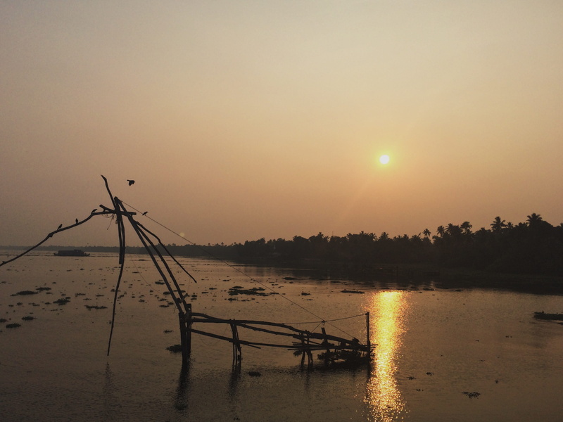 kerala, clear sky, beauty in nature, incredible india, chinese fishing nets, tranquility, lake, india, 2K, idyllic, sunlight, tranquil scene, non-urban scene