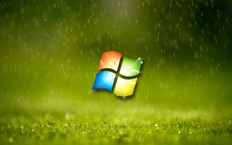Windows 7, 720P, rain, technology, hd, art, windows