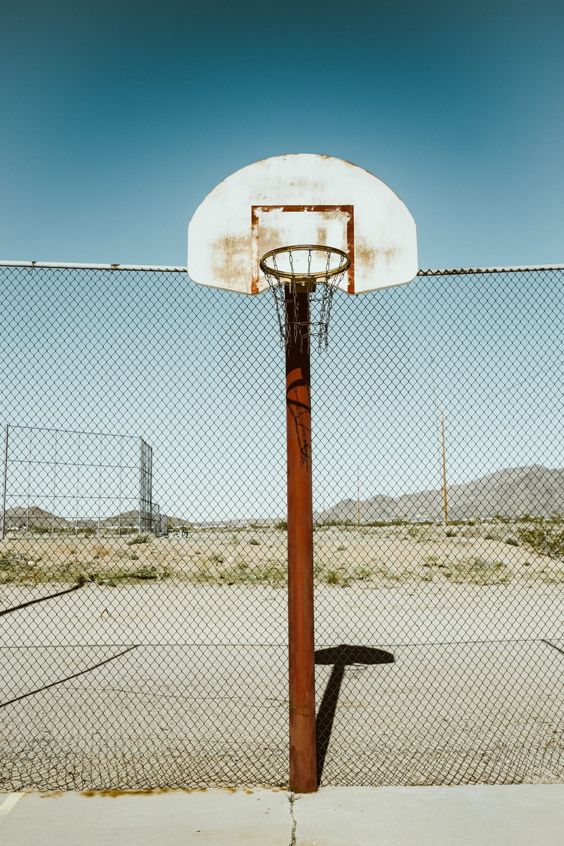 brown, barrier, clear sky, link, chainlink fence, basketball, basketball court, no People, protection, near, boundary, basketball hoop, court, day, metal