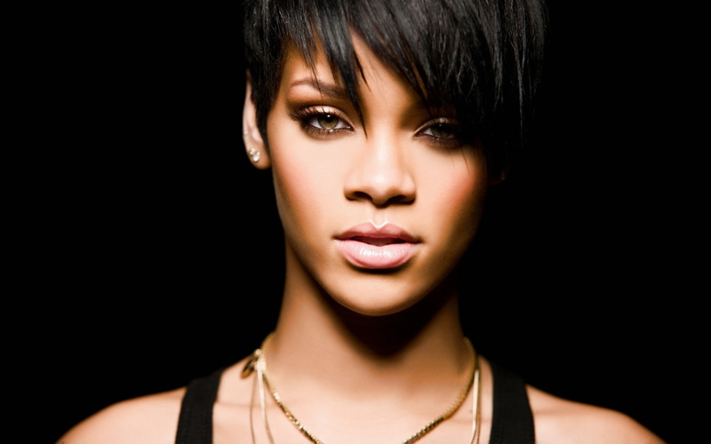 rihanna, face, brunette, portrait, singer, 1080P