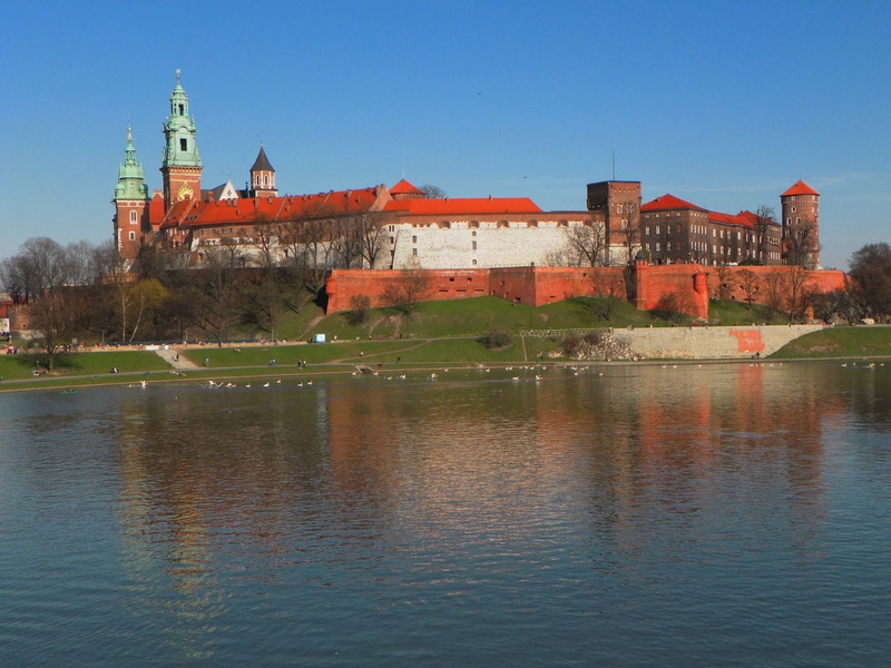 Wisła, tower, day, built structure, sky, Poland, Kraków, reflection, waterfront, clear sky, building exterior, water, nature, building, no people, 720P
