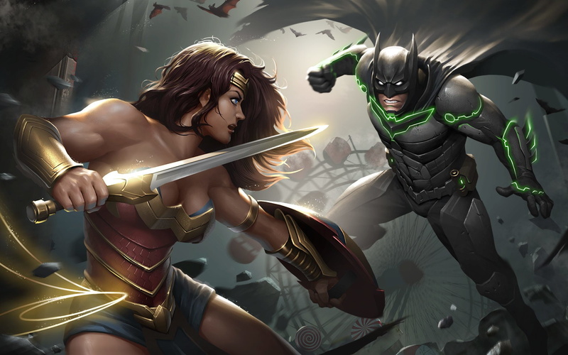 occupation, indoors, conflict, Injustice, young women, Batman, futuristic, technology, clothing, young men, young adult, males, anger, adult, Injustice 2
