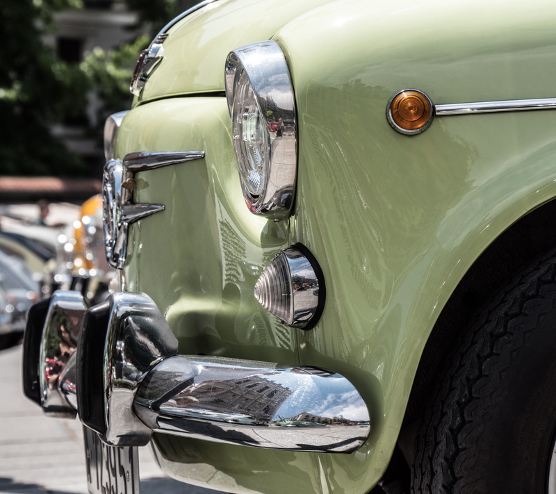 retro Styled, tire, collectors Car, green, close-up, antique, six hundred, headlight, 600, Seat 600, classic, utilitarian, Hundred, old-fashioned, vehicle