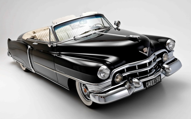 retro styled, 1950, Cadillac, close-up, white background, still life, motor vehicle, indoors, silver colored, reflection, Convertible, wealth, coupe, Sixty-One