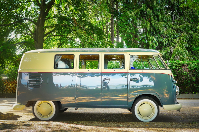 auto, old, past, travel, fun, day, car, no people, city, vw, nature, land vehicle, nostalgic, green color, hippie, bus, tree, historically, stationary