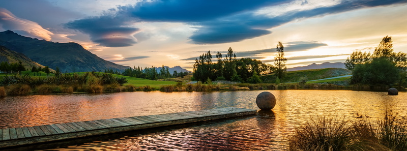 architecture, Island, Sunset, environment, mountain, 5K, brown, nature, sky, beauty in nature, aotearoa, landscape, dock, te waka a maui, Lake, New Zealand
