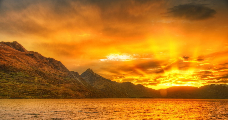 New Zealand, 1080P, Nature, Aotearoa, Landscape, Queenstown (New Zealand), Earth, Wakatipu Lake, Sunset