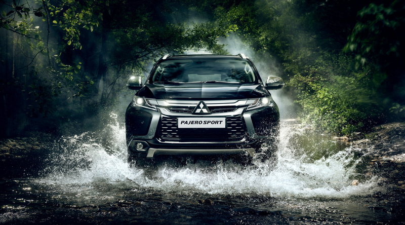 dust, land vehicle, outdoors, communication, water, motor vehicle, day, flowing water, forest, speed, splashing, Mitsubishi, 4K, nature, car, blurred motion