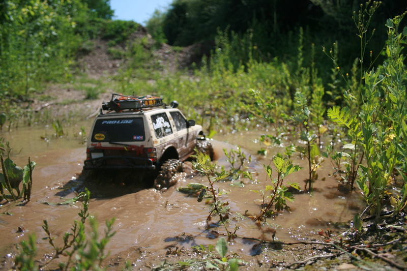 pajero, plant, mitsubishi, mud, motor vehicle, 4K, mode of transportation, scale crawler, outdoors, sunlight, field, forest, transportation, tree, water