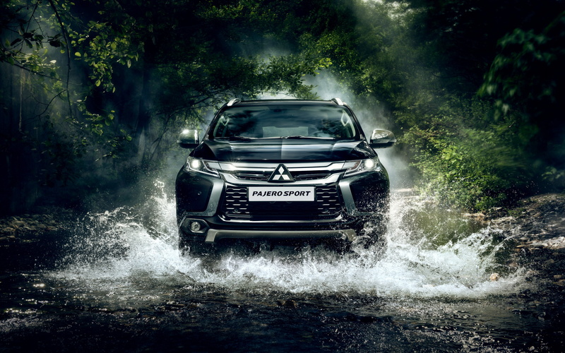 Download 3840x2400 mitsubishi, mitsubishi, front view, 4K, river, pajero backgrounds