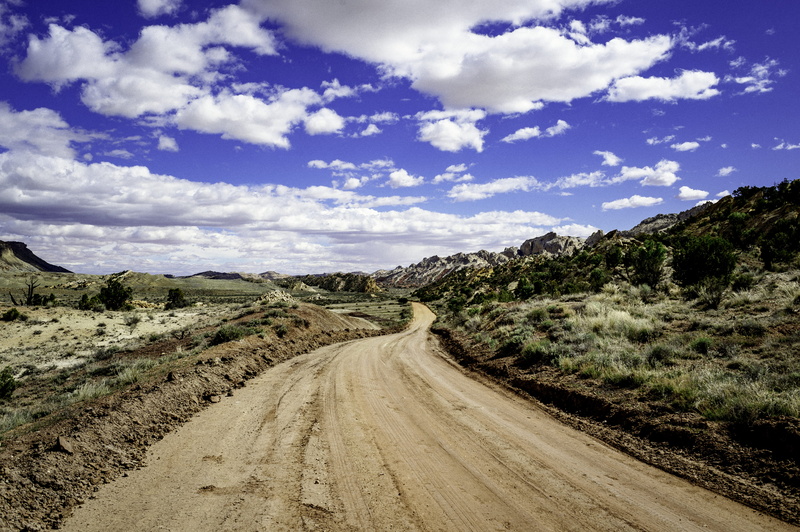 the way forward, land, waterpocket fold, transportation, nature, outdoors, hiking, tranquility, dirt, direction, capitol reef, cloud - sky, beauty in nature