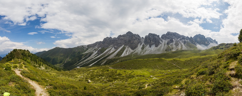 scenics - nature, mountain peak, plant, land, tranquility, green color, grinzens, coniferous tree, tree, hiking, stubai alps, landscape, mountain, ox wall