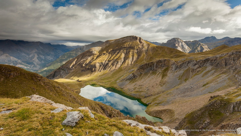 de, spain, autumn, morning, pyrenees, jaca, hoz, Mountains, 2K