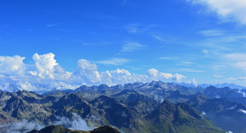 rock - Object, high Up, hiking, pyrenees, outdoors, cloud - Sky, green, sky, forest, beauty In Nature, tourism, tranquil scene, no People, meadow, landscape