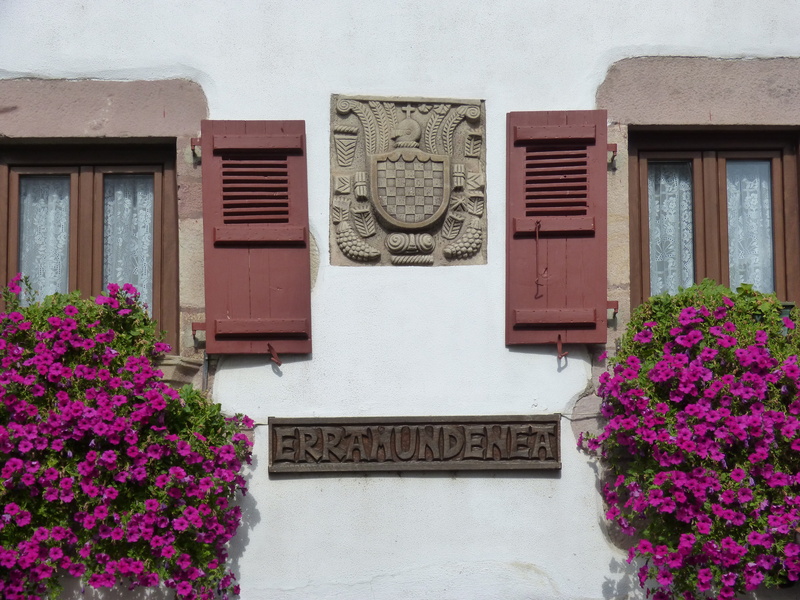 pyrenees, wall - building feature, roof tile, plant, coat of arms, pattern, windows, flowering plant, nature, building exterior, residential district, architecture