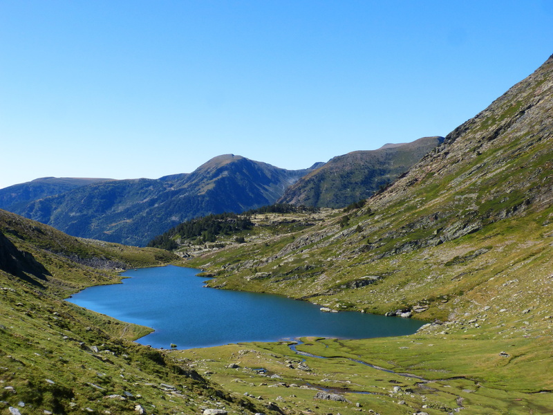 remote, scenics - nature, outdoors, landscape, pyrenee catalunya, clear sky, lake, tranquil scene, mountain, lake of the port, plant, non-urban scene, summer