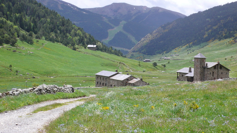 green color, agriculture, outdoors, plant, architecture, mountain, pyrenees, land, holiday, building, grass, environment, building exterior, nature, scenics - nature