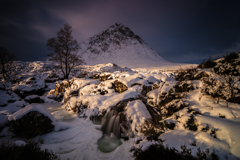 5K, highlands, covered, samsung  NX1, scenics, r, etive, waterfall, m, Buachaille  Etive  Mòr, nature, scotland, landscape, buachaille, Buachaille Etive Mòr