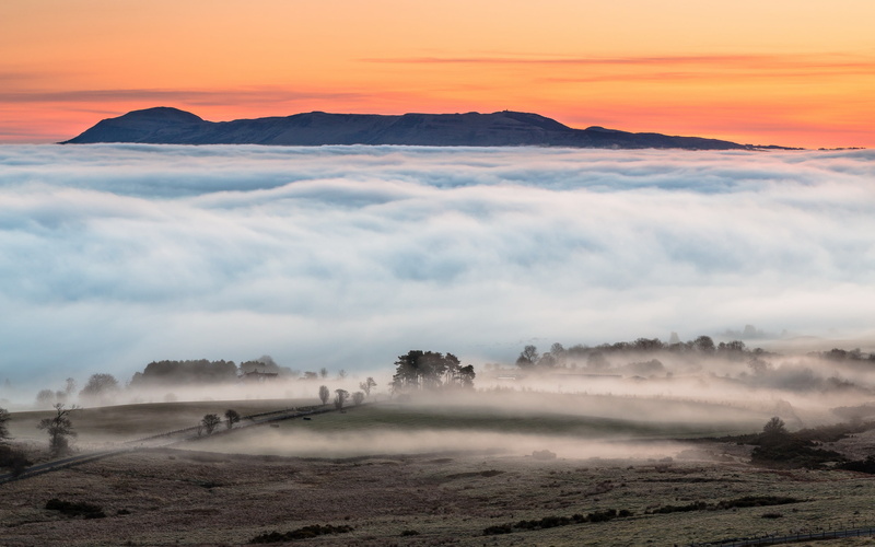 Sunrise, Loch Leven, Fog, 2K