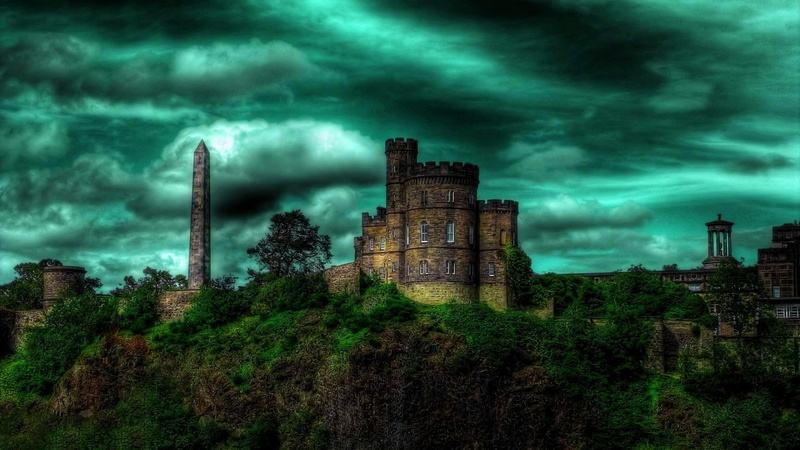 night, fantasy, calton, green, hills, 3d and abstract, 1080P