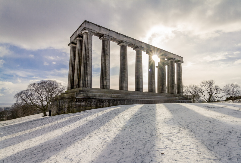 history, built structure, wintry, edinburgh, outdoors, snowfall, cold temperature, tree, 4K, cold, travel destinations, ze, plant, day, building exterior