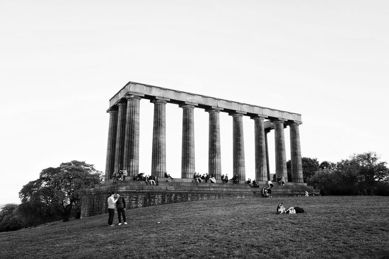 ancient civilization, edinburgh, people, history, ancient, building exterior, built structure, travel, architectural column, tourism, day, the past, bw