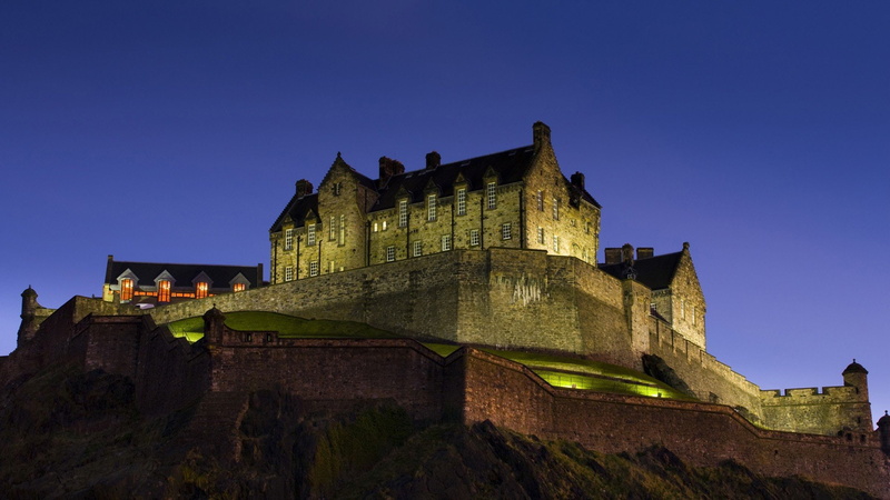 scotland, night, 1080P, edinburgh, castle