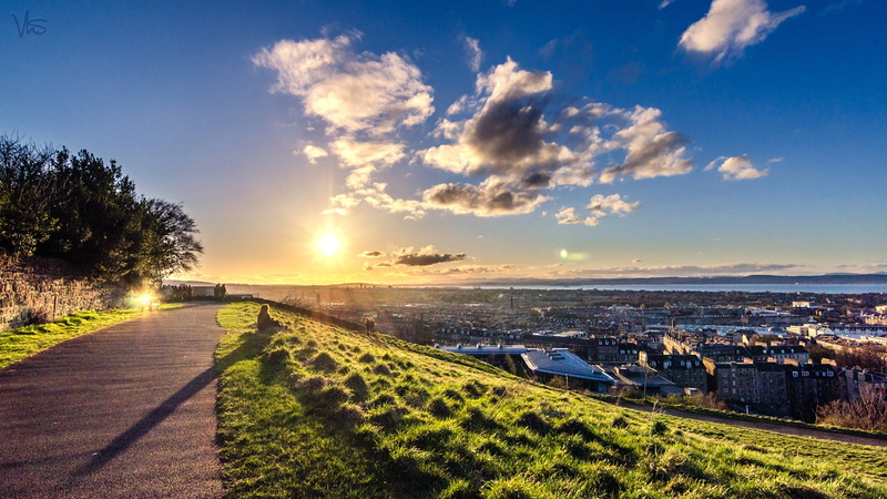 Clouds, Road, Sky, Sunset, Scotland, 1080P, Edinburgh