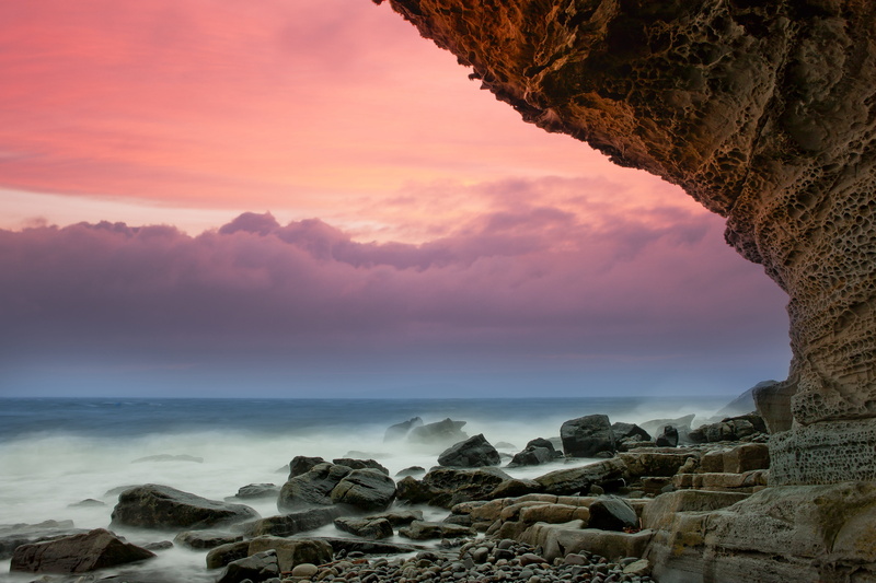 near, land, stones, cloud - sky, isle of skye, sea, clouded sky, clouds, beach, non-urban scene, outdoors, rock formation, brown, sky, no people, seaweed