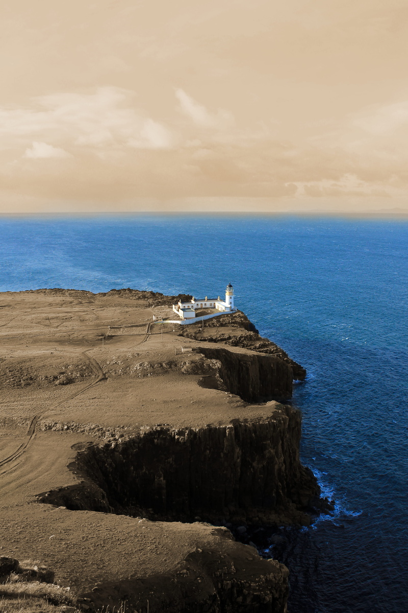 non-urban scene, scotland, blue, water, architecture, hiking, beach, sepia, scenery, rock - object, tranquility, rock, solid, road, scenics - nature, 4K