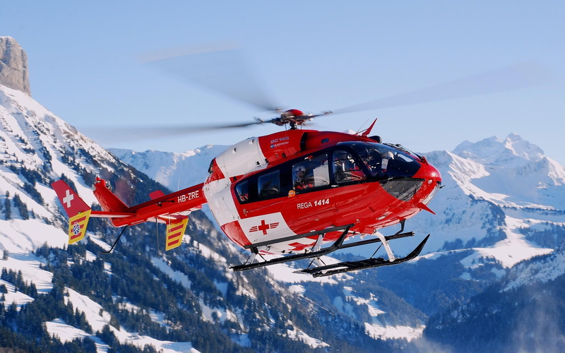 flying, sky, mountains, rescue helicopter, 1080P, rescue, helicopter