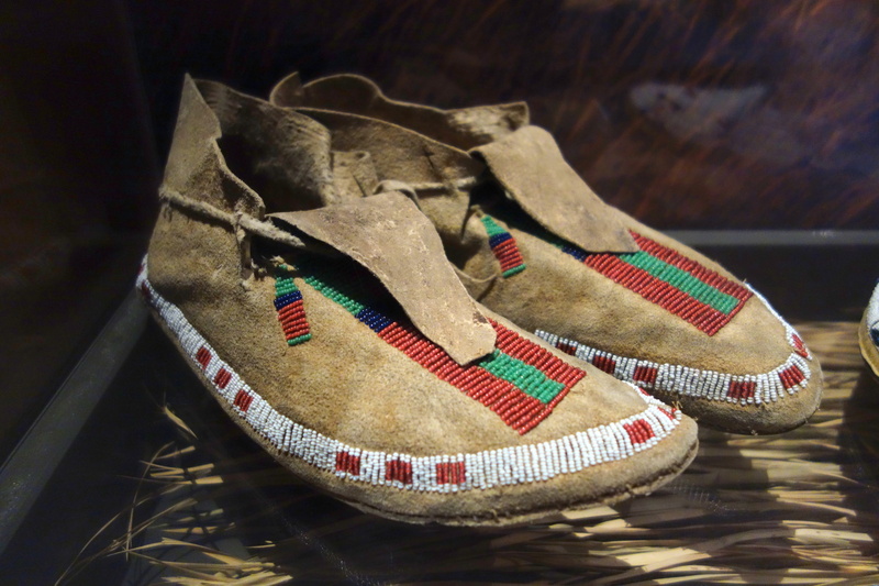 5K, pair, still life, indoors, arapaho, no people, close-up, abandoned, textile, focus on foreground, old, museum, moccasins, shoe, damaged, wood - material