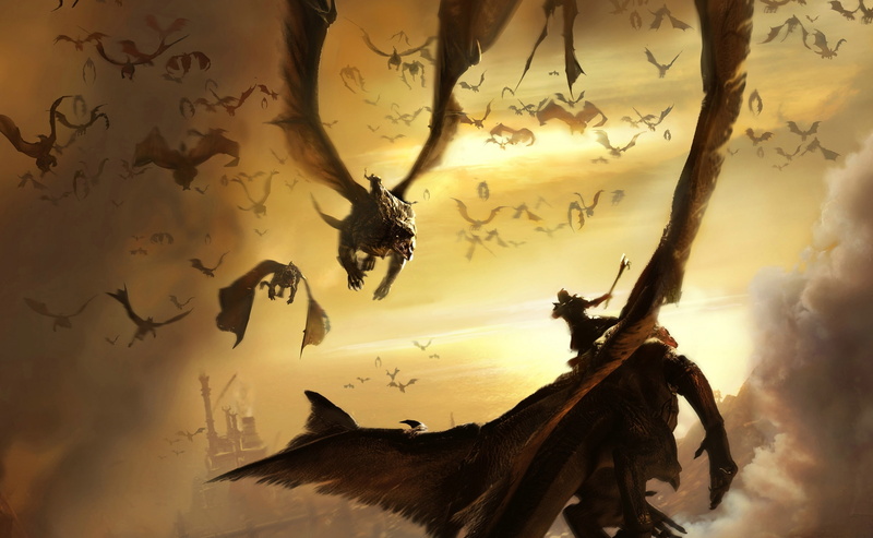 beauty in nature, cloud - sky, silhouette, dragon, animal wildlife, Lair, vertebrate, animals in the wild, flying, mid-air, sky, group of animals, animal